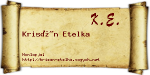Krisán Etelka névjegykártya